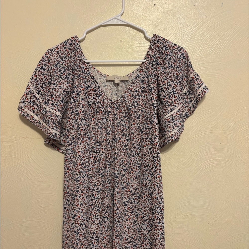 LOFT Multicolor Floral Blouse